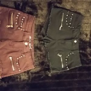 2 Black motorcycle shorts Small